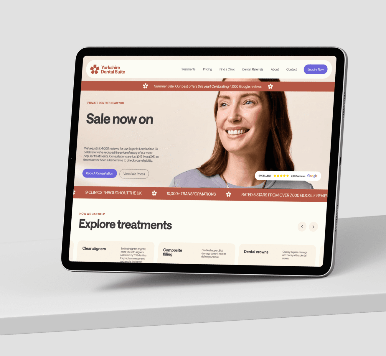 Yorkshire Dental Suite page design
