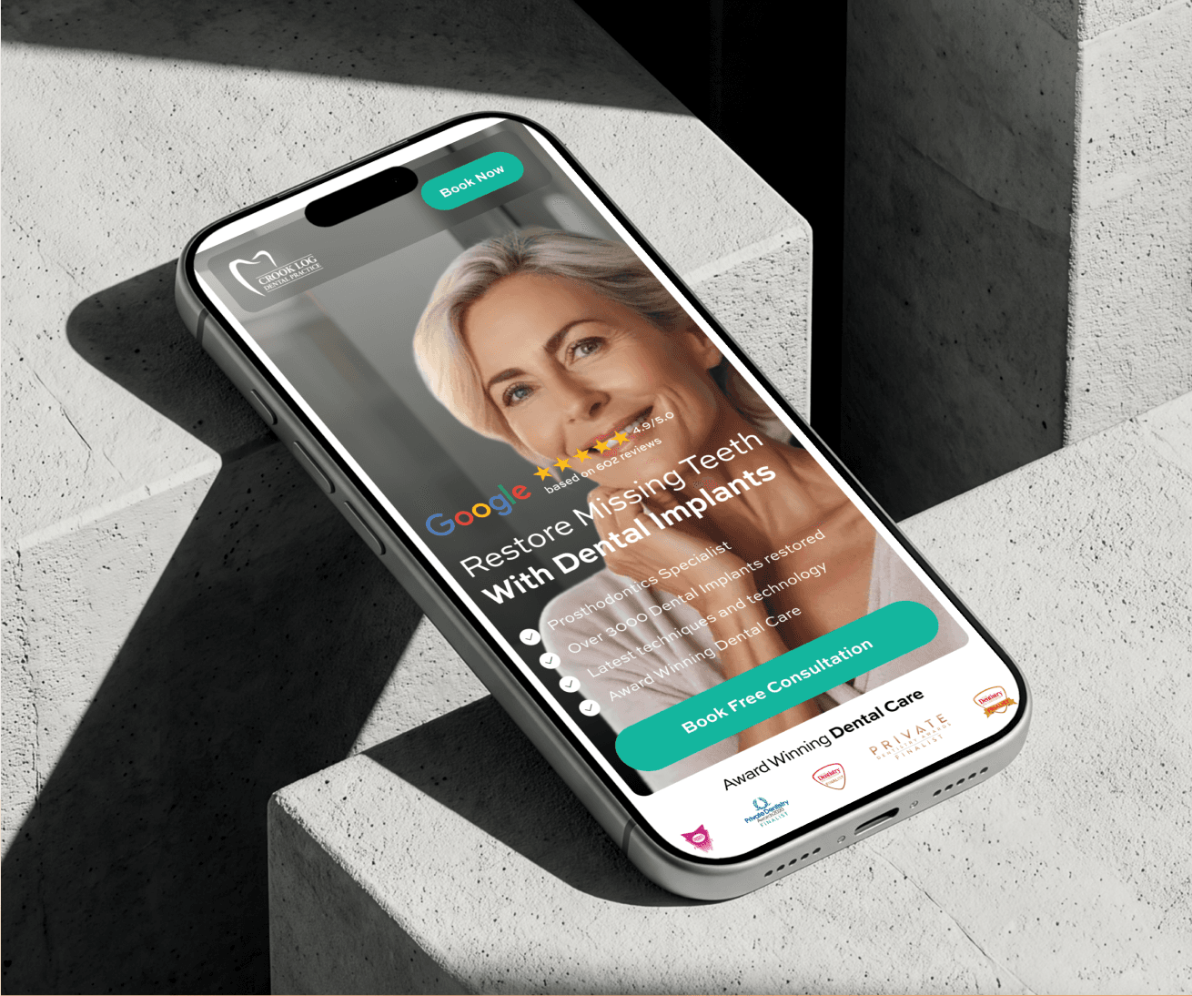 Crook Log Dental page design