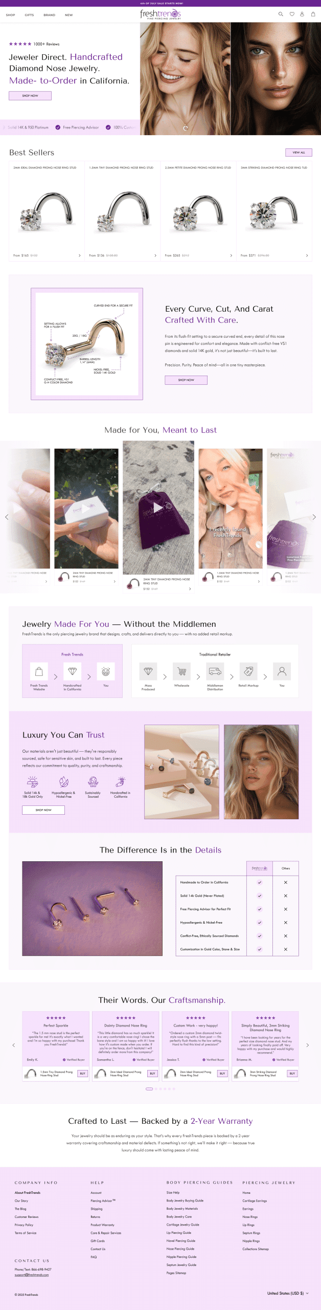 Fresh Trends — page design