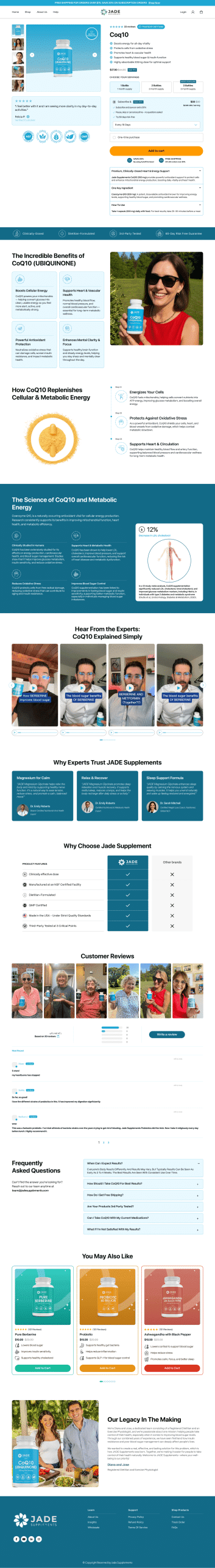 Jade Supplements page design