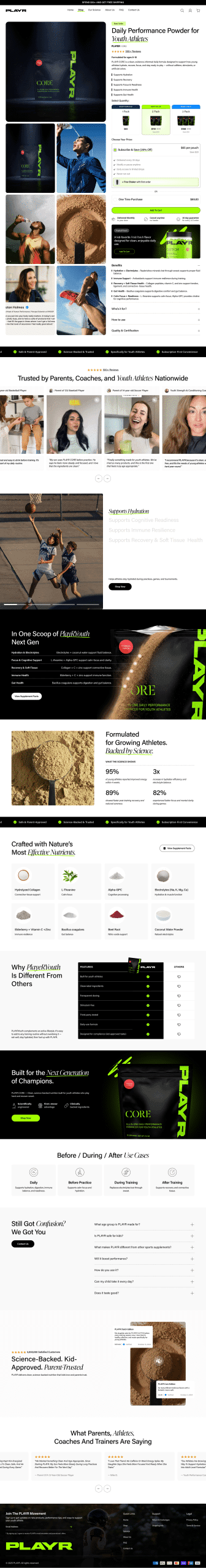 PLAYR page design