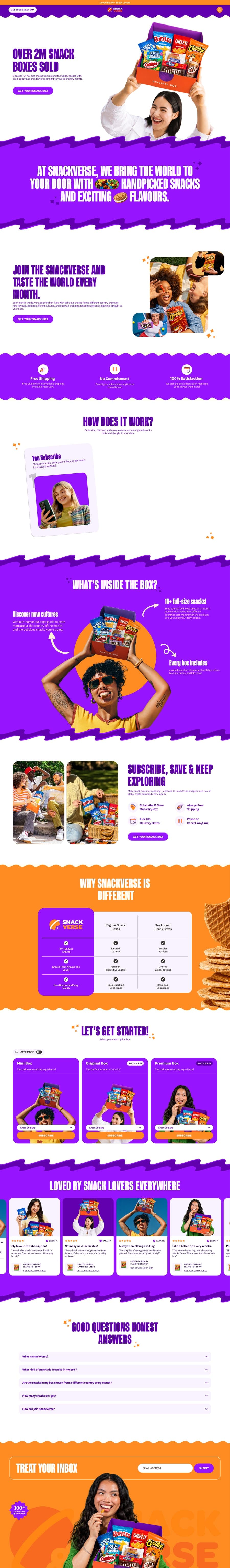 Snackverse — page design