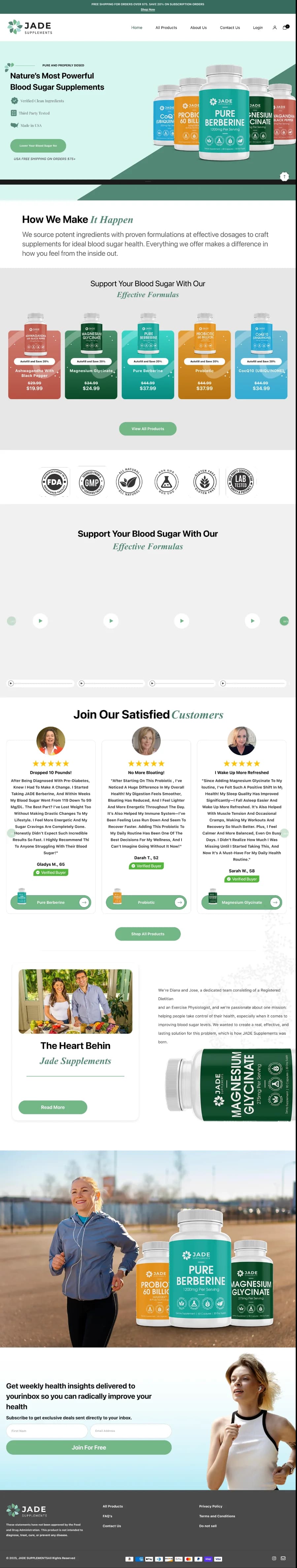 Jade Supplements original desktop page