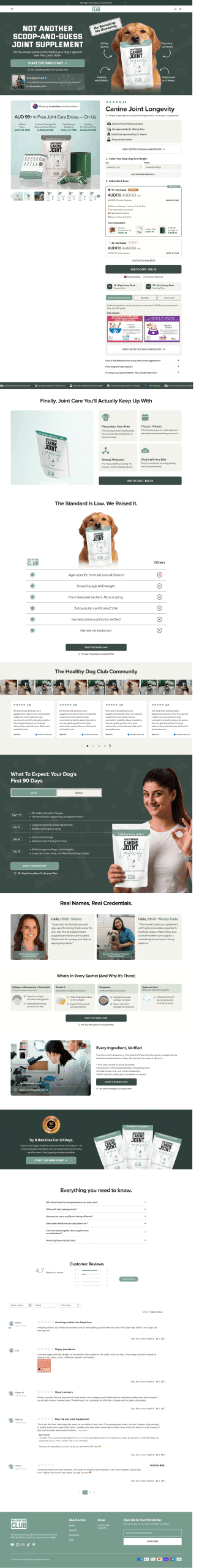 Healthy Dog Club design comparison