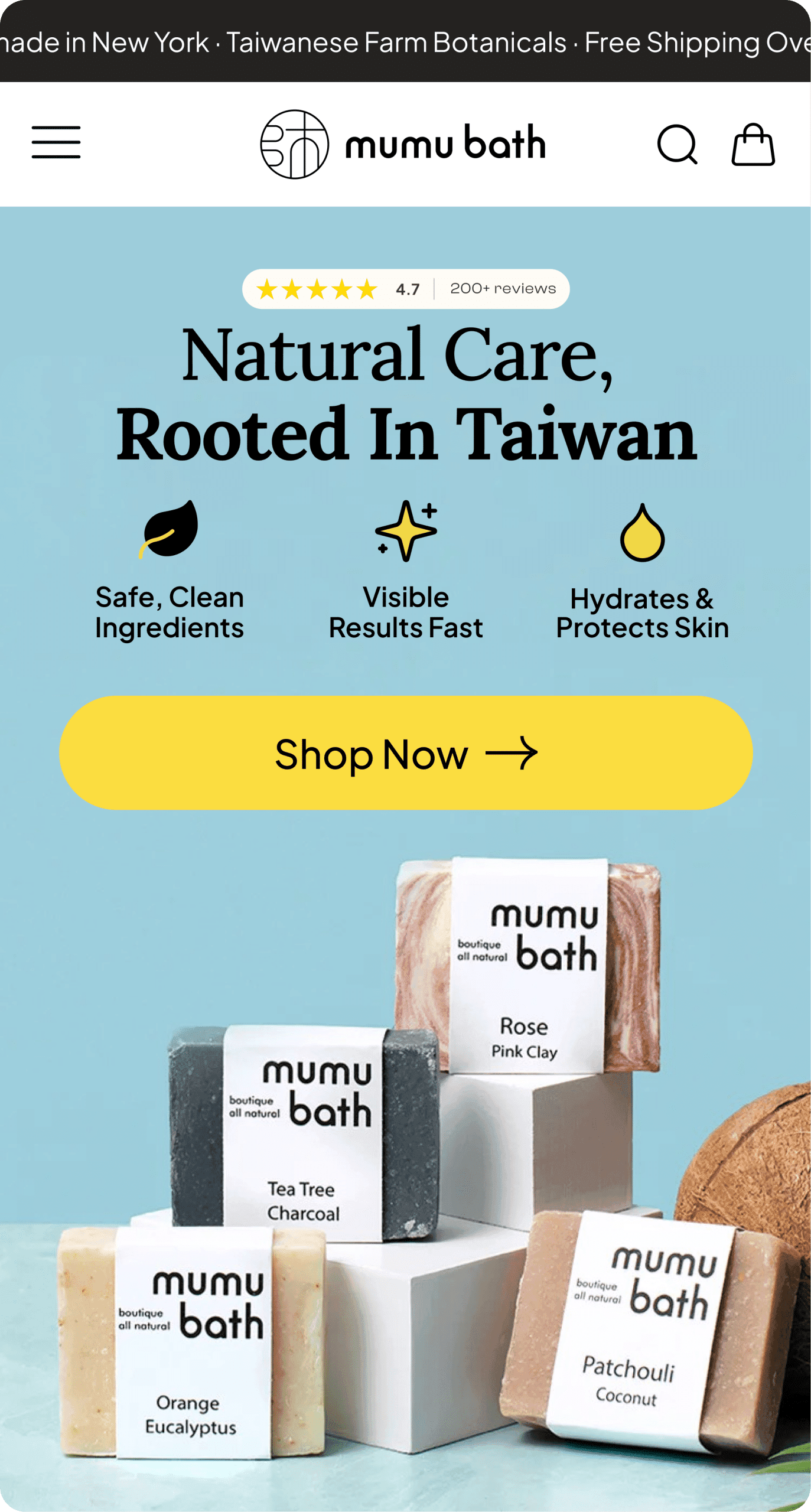 Mumu Bath mobile design
