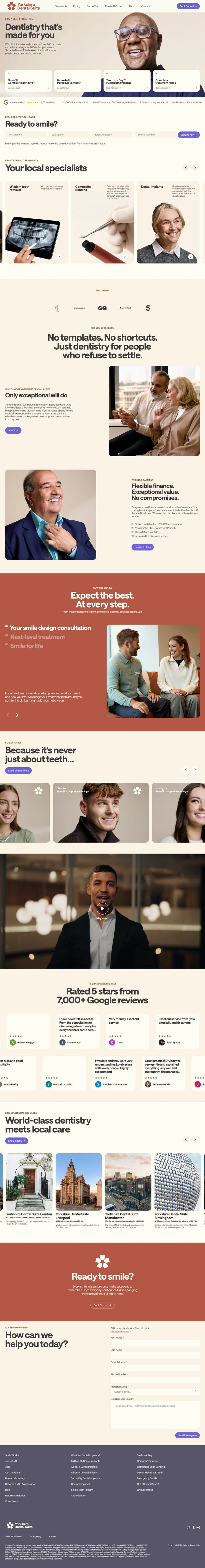 Yorkshire Dental Suite page design