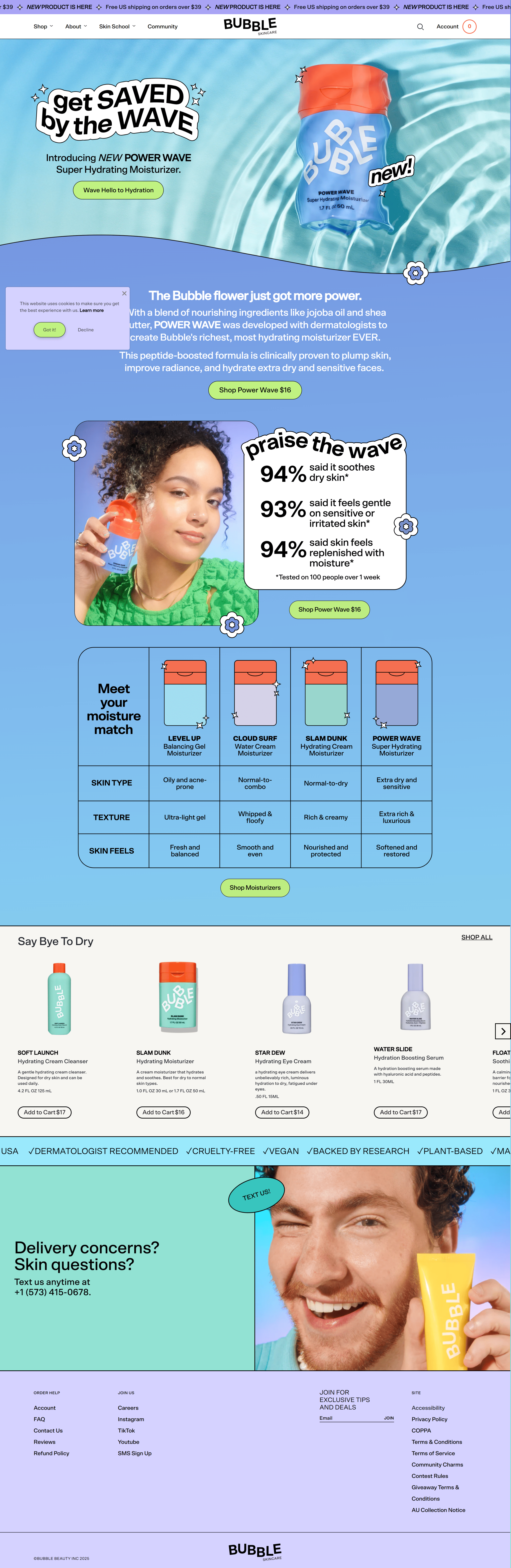 Bubble — page design