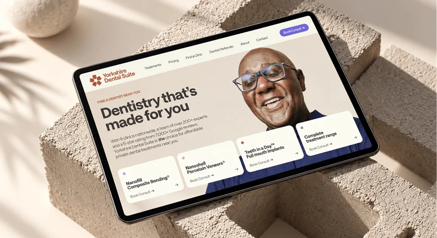 Yorkshire Dental Suite: Practice website designed by Convertt